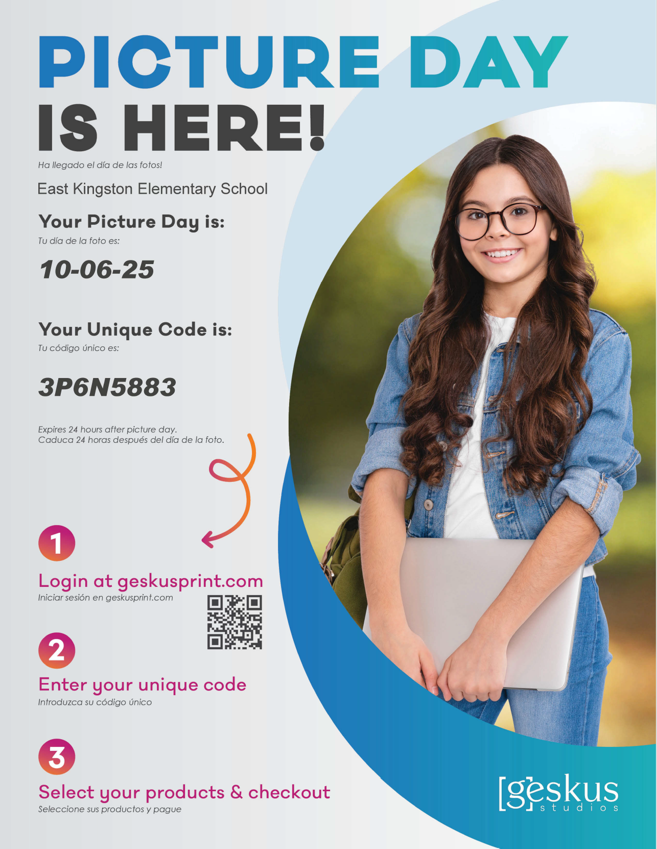 Image shows a flyer for picture day on October 6th